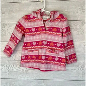 Jumping Beans pink fleece pullover hoodie Size 18 months